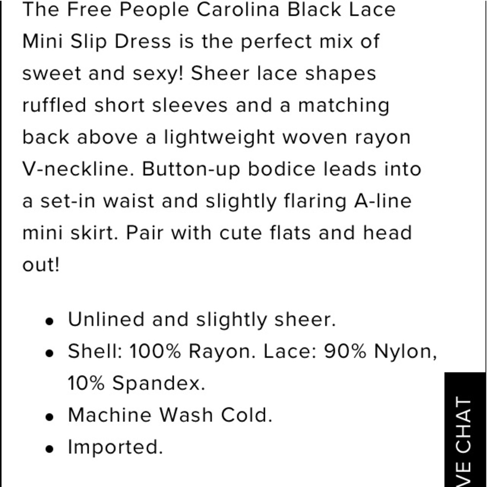 Free People Carolina Black Lace Slip Dress - Picture 5 of 7